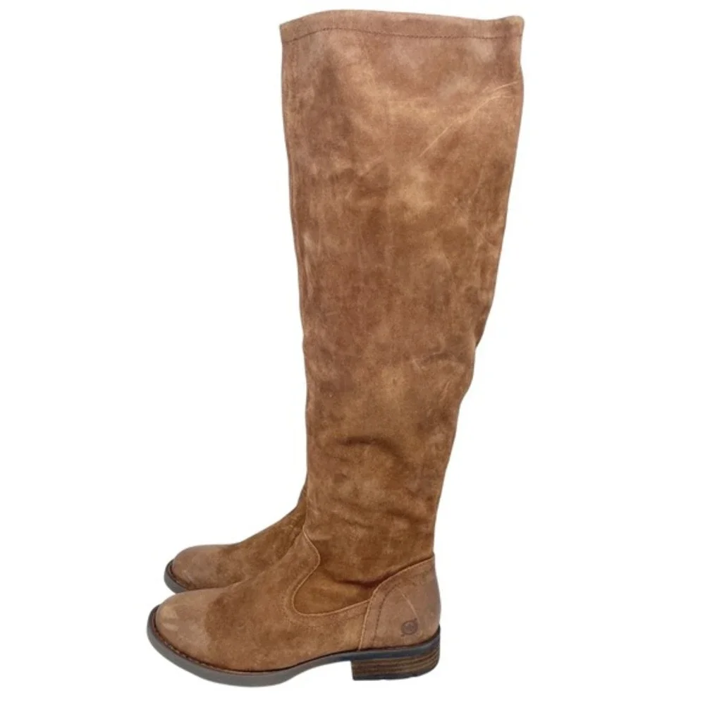 Born Women's‎ Britton Over Knee Leather Riding Boot in Rust Distressed Size 6M